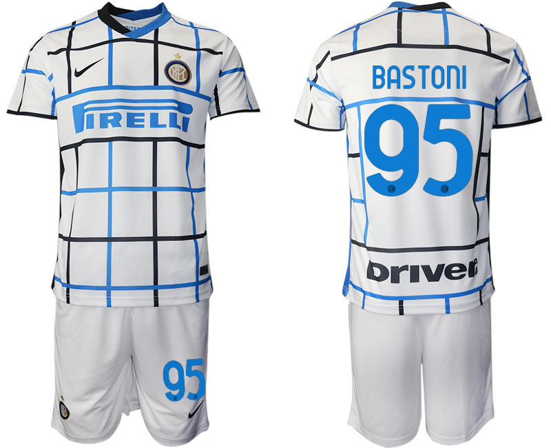 Men 2020-2021 club Inter milan away #95 white Soccer Jerseys